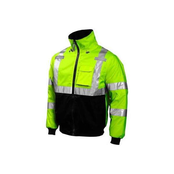 Tingley Tingley J26002 Bomber Hooded Jacket, Fluorescent Yellow/Green/Black, 3XL J26002.3X - main